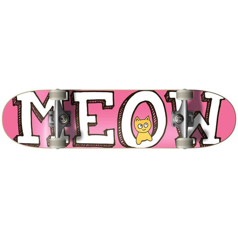 Meow - Logo Pink Skateboard Complete Bottom View
