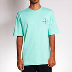 Bangalore skateboarder wearing crew shirt in mint colour by Holystoked.