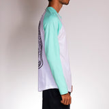 Side view of skater wearing Poser Mint t-shirt by Holystoked.